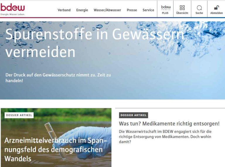 Read more about the article BDEW-Blog „Spurenstoffe in Gewässern vermeiden“